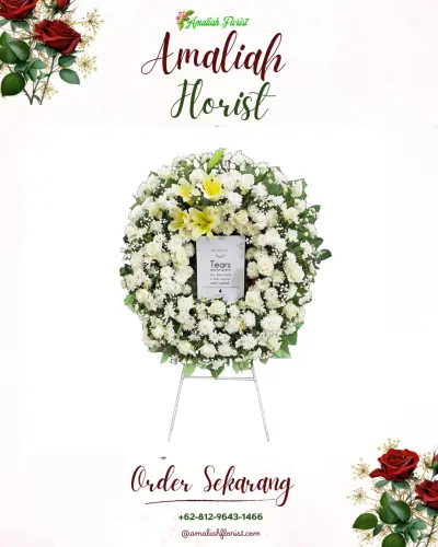 Krans Bunga Duka Cita di Rumah Duka Sepinggan