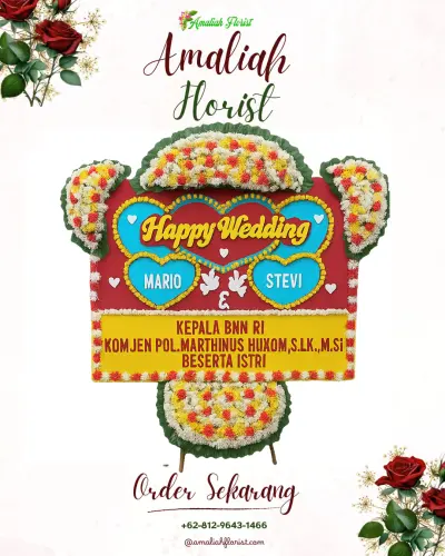 Karangan Papan Bunga Pernikahan di Rumah Duka Sepinggan